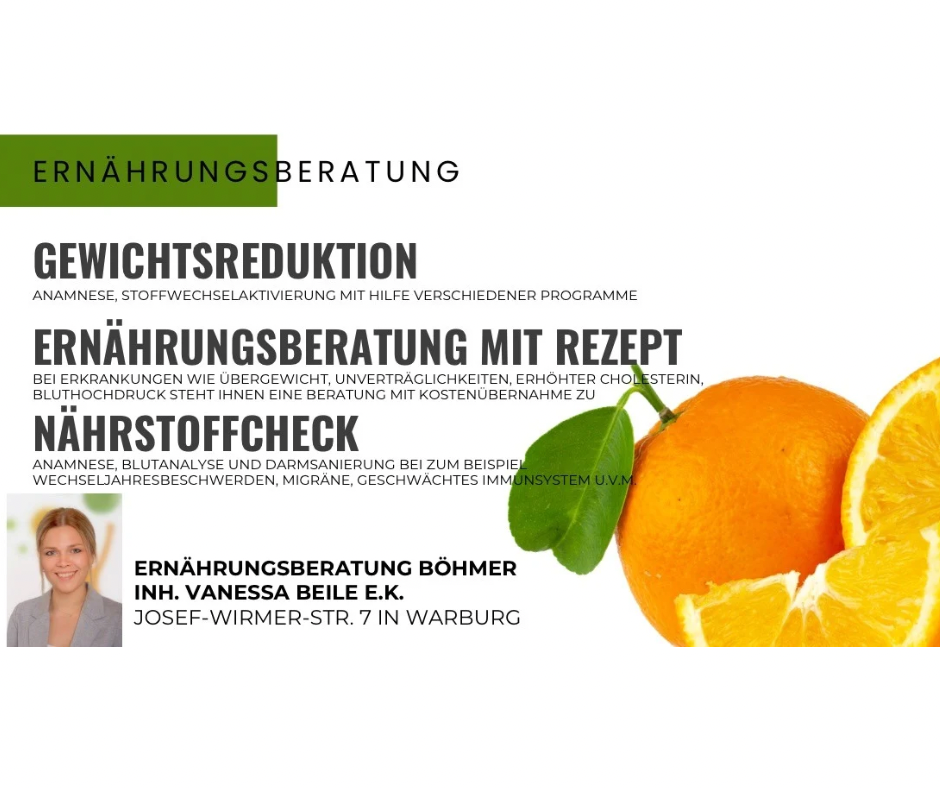 Ernährungsberatung Böhmer Inhaberin Vanessa Beile e.K. Facebook ad: Ernährungs-und Gesundheitsprogramm