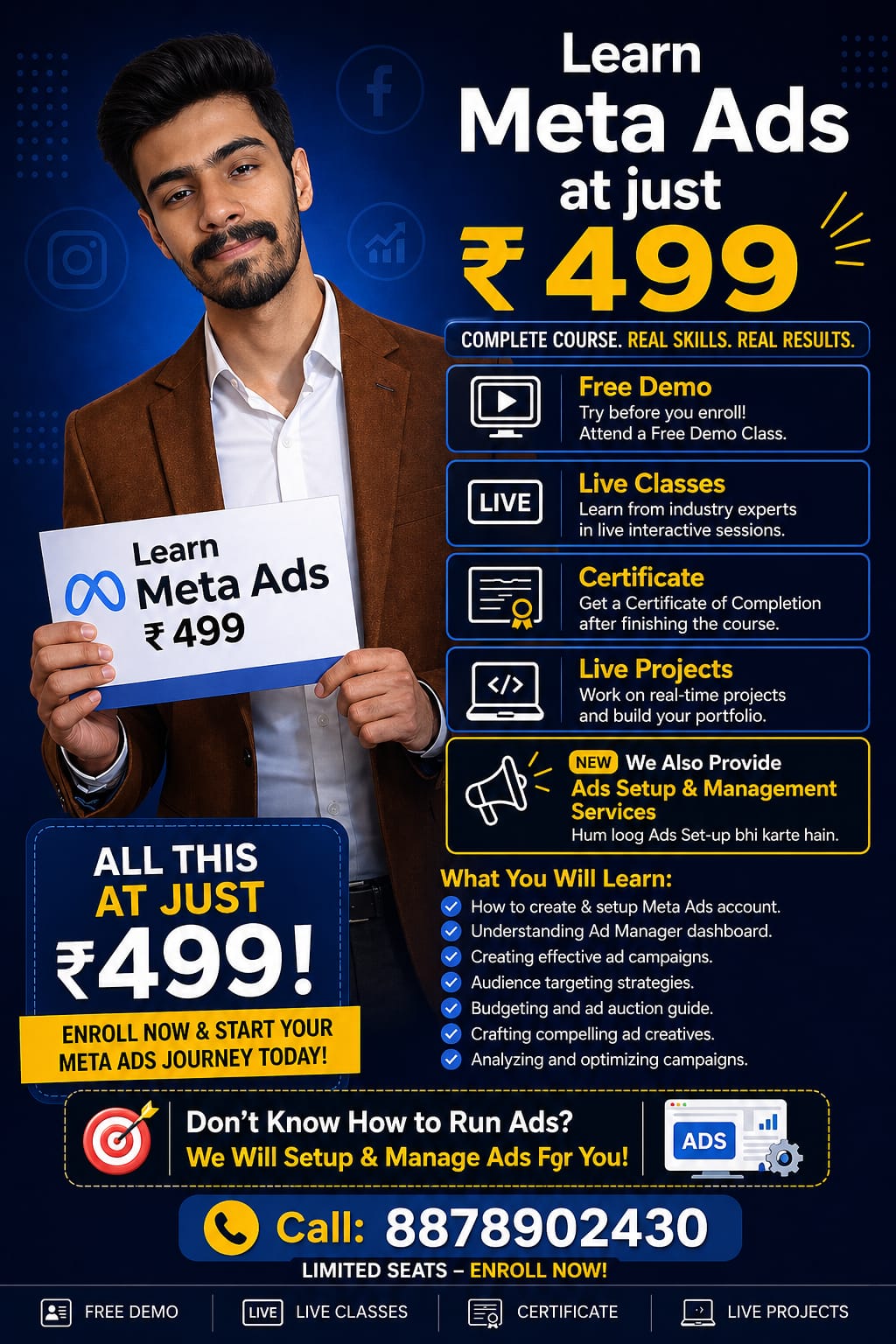 Bsolutions Facebook ad: Meta Ads Course, Just ₹499