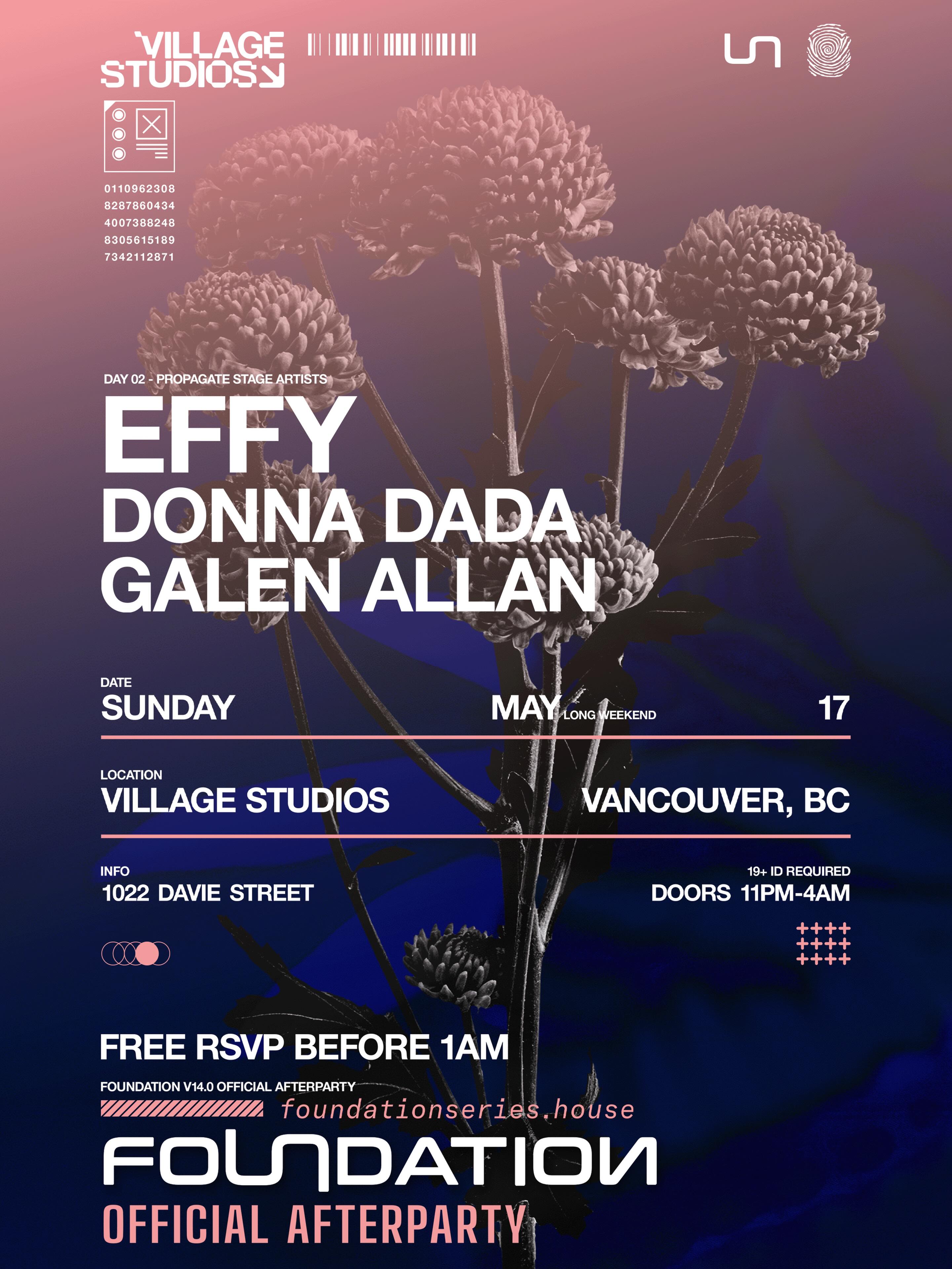 Village Studios Facebook ad: Tickets for Official Foundation Afterparty with Effy