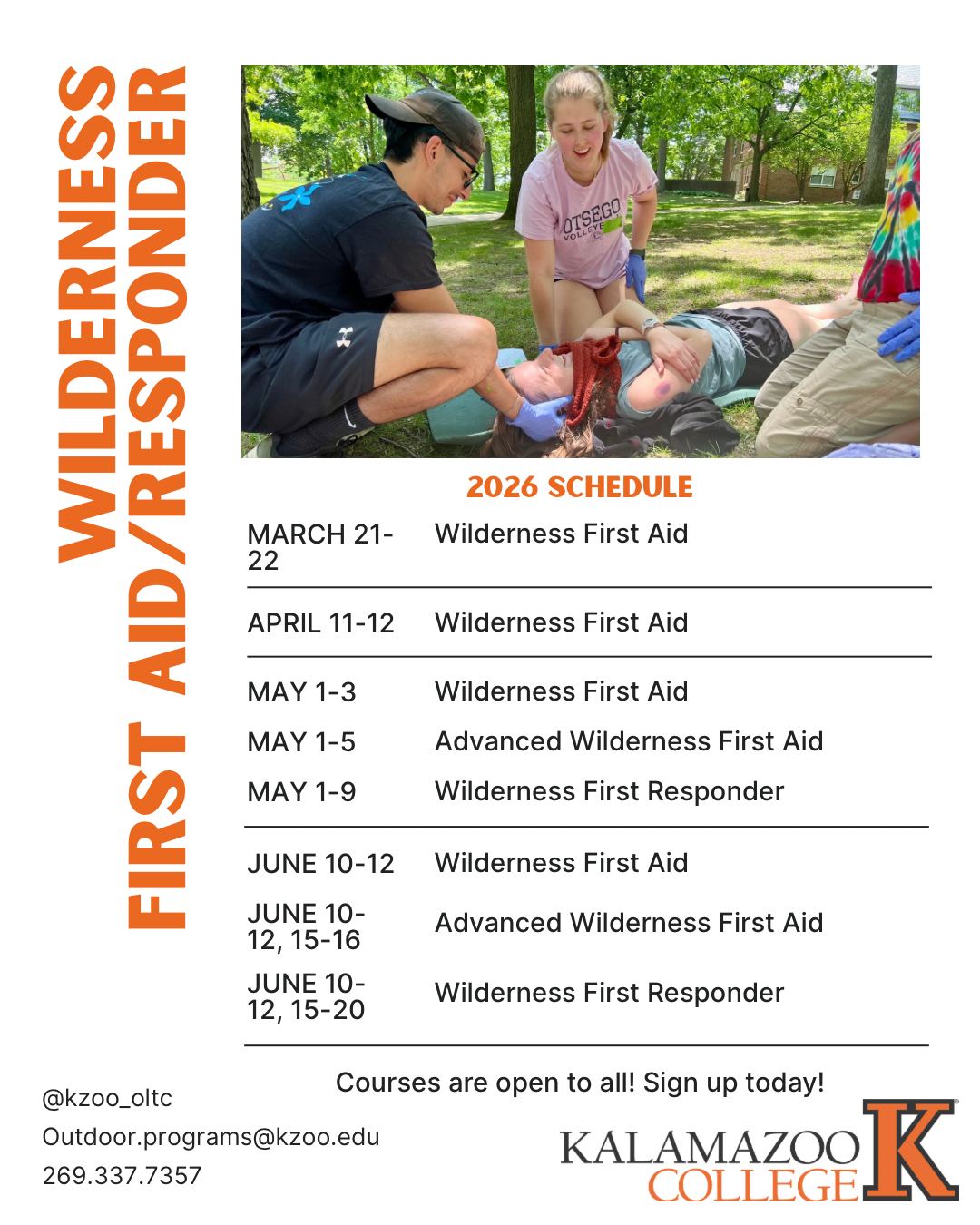 Outdoor Leadership Training Center at Kalamazoo College Facebook ad: Community Courses, Outdoor Programs | Kalamazoo College