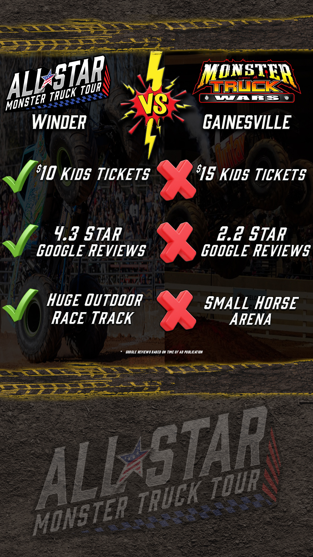 All Star Monster Truck Tour Facebook ad
