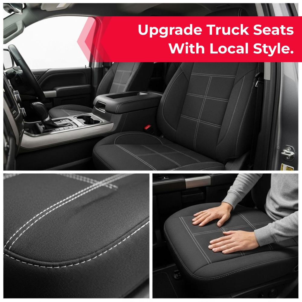 QuickSearches Impulse Facebook ad: Find Out Local Truck Seat Cover Options.