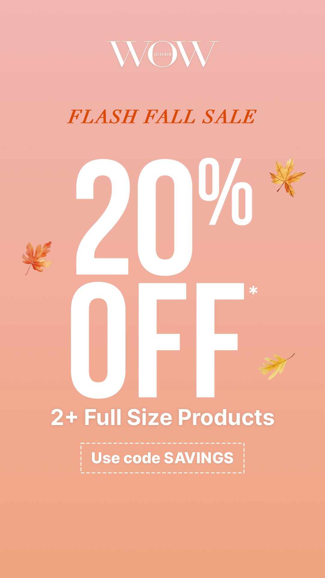 Color Wow Facebook ad: Fall Flash Sale