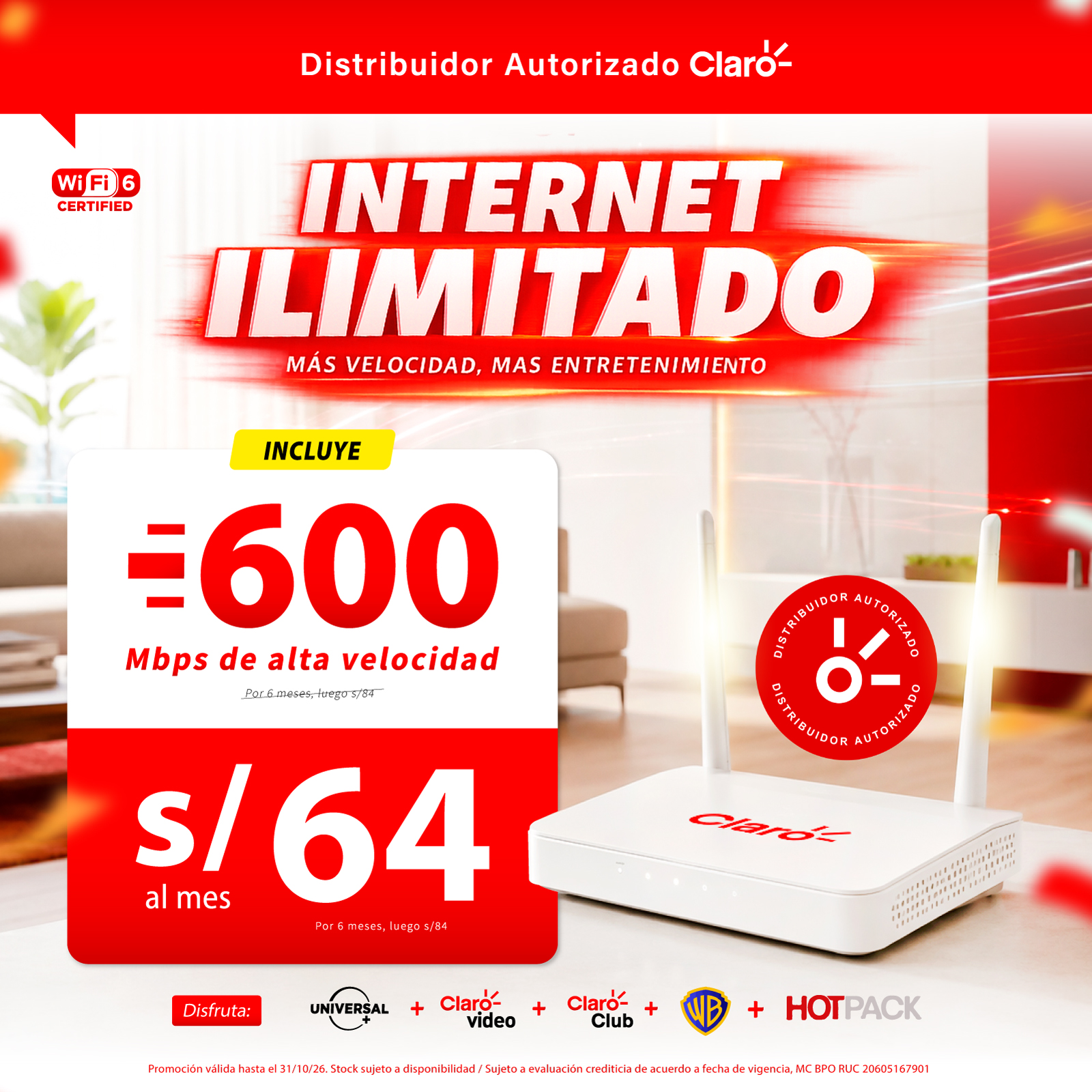 Internet Promo Hogar Facebook ad: Instalación GRATIS