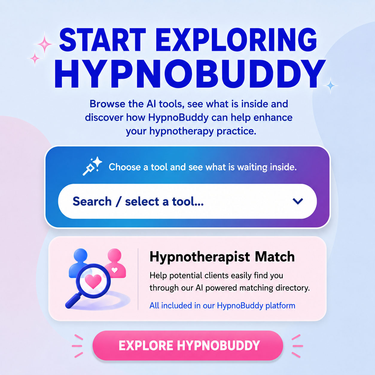 Innervisions School of Clinical Hypnosis Facebook ad: Tools, Directory & Client Matching