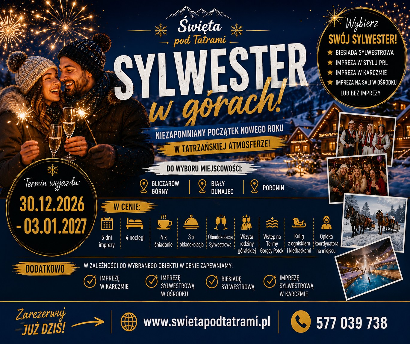 Święta pod Tatrami Facebook ad: NAPISZ NA MESSENGERZE HASŁO SYLWESTER *