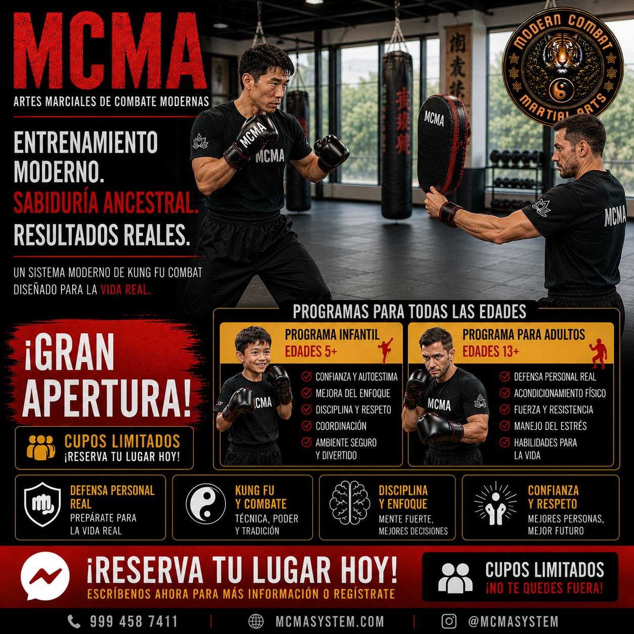 Modern Combat Martial Arts Facebook ad: Chat with us
