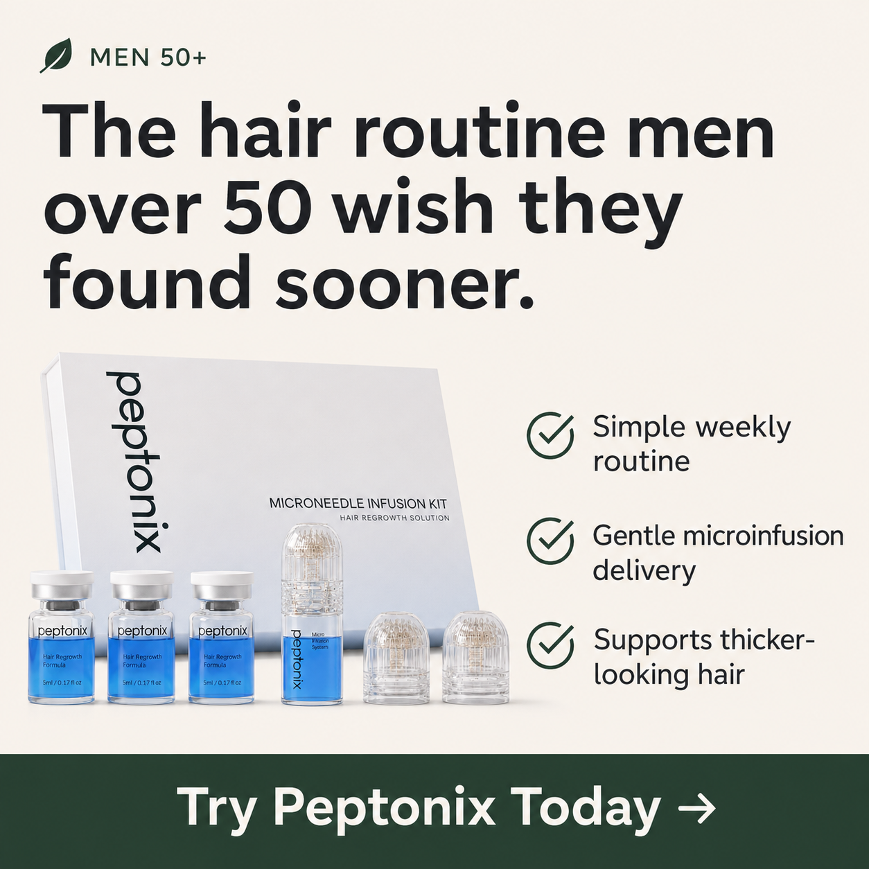 Peptonix Men Facebook ad: Restore Your Hair