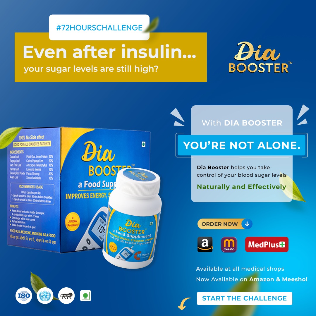 Dia Booster Facebook ad: Control Your Sugar in Just 72 Hours with Dia Booster!
