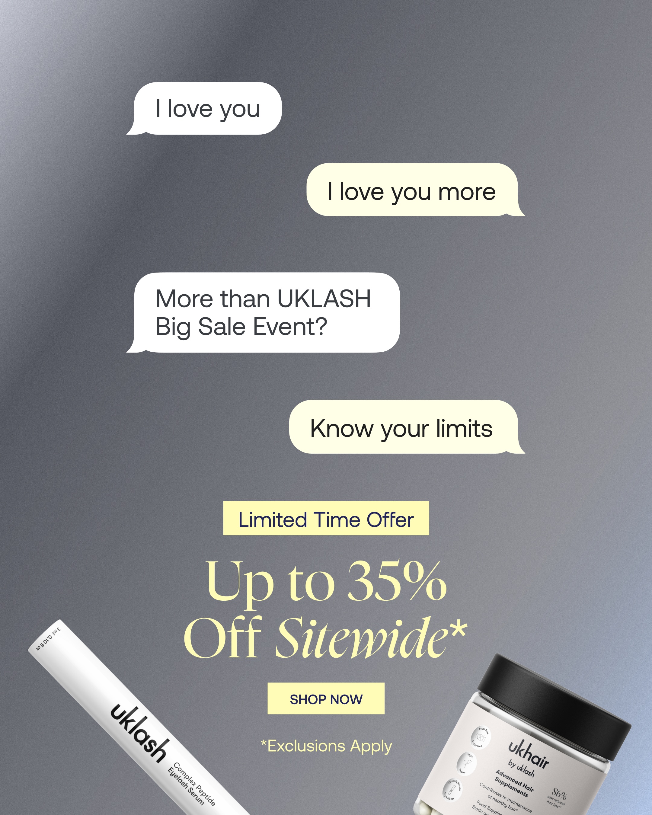 Uklash Facebook ad: Back To Work. Back To You.
