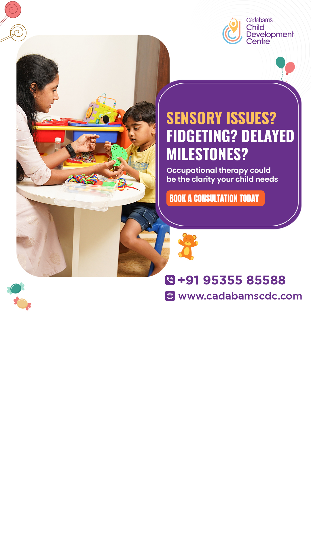 Cadabams Child Development Centre Facebook ad from Feb 20, 2026