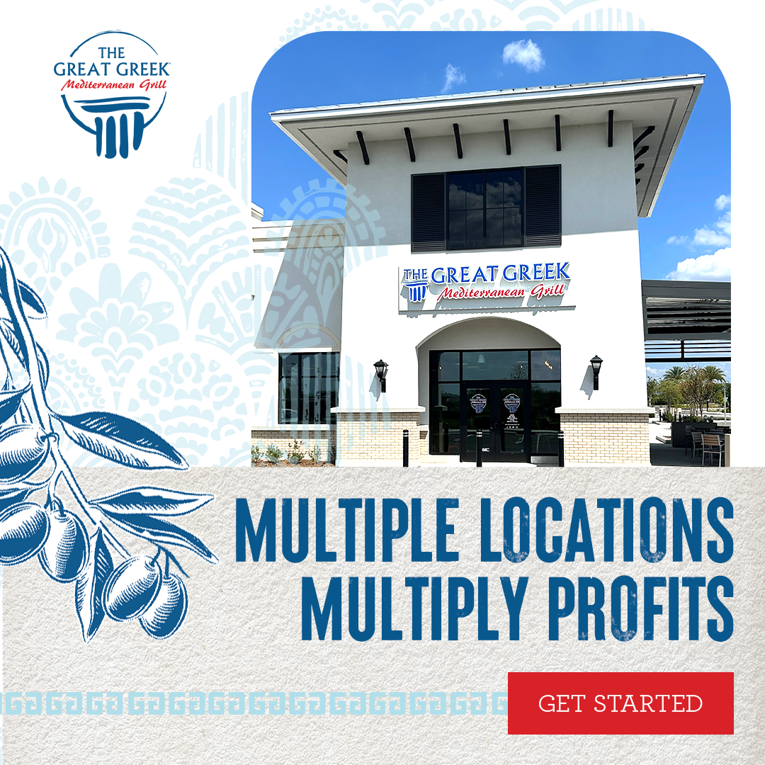 The Great Greek Grill Franchising Facebook ad: Fast-Growing Mediterranean Franchise