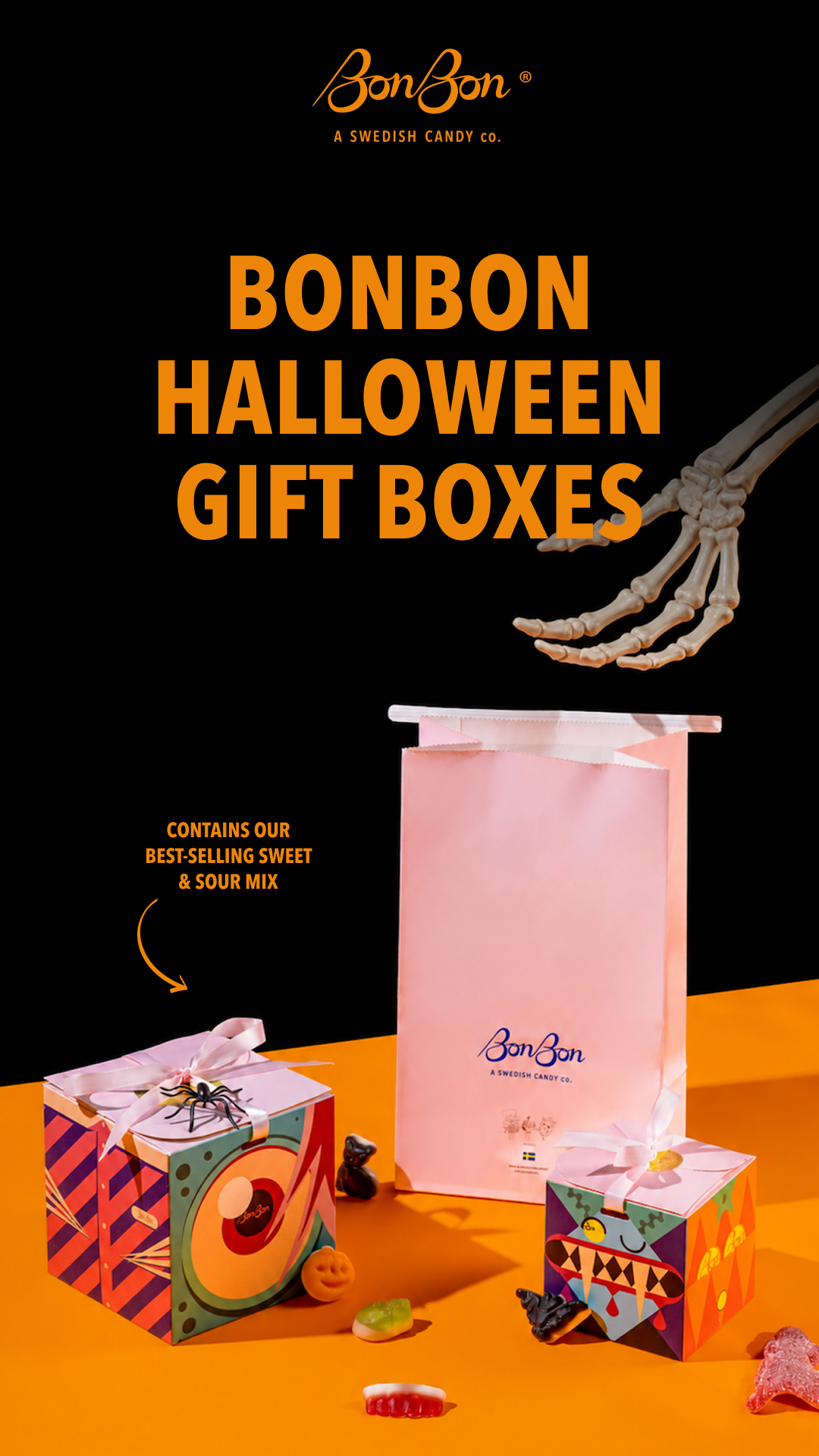 BonBon - A Swedish Candy Co. Facebook ad: BonBon Halloween Gift Boxes