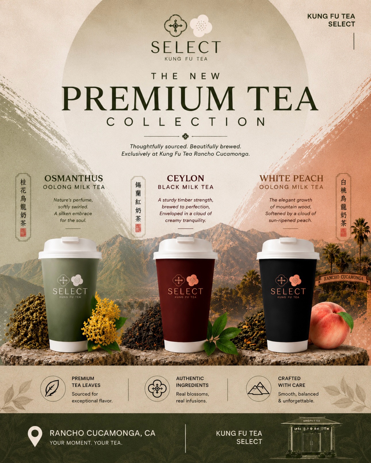 Kung Fu Tea Facebook ad: Introducing the new SELECT Series, a premium tea…