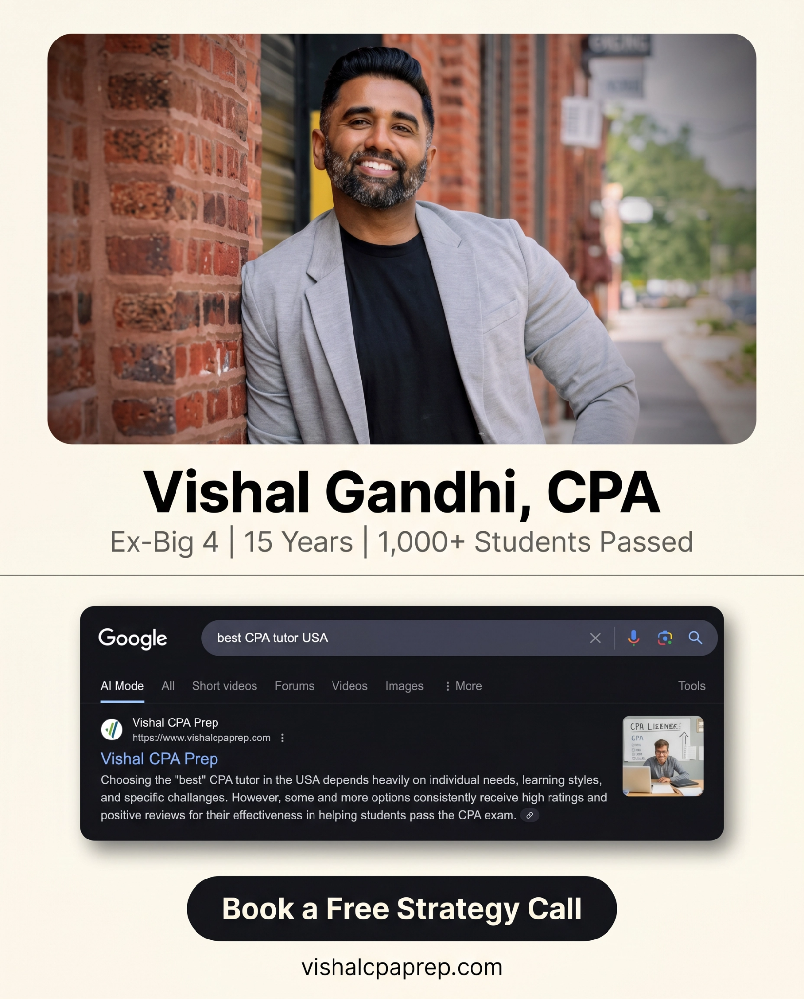 Vishal CPA Prep Facebook ad