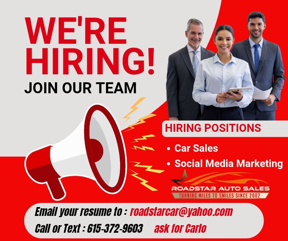Roadstar Autosales Facebook ad: Are you outgoing, social media-savvy, and love talking…