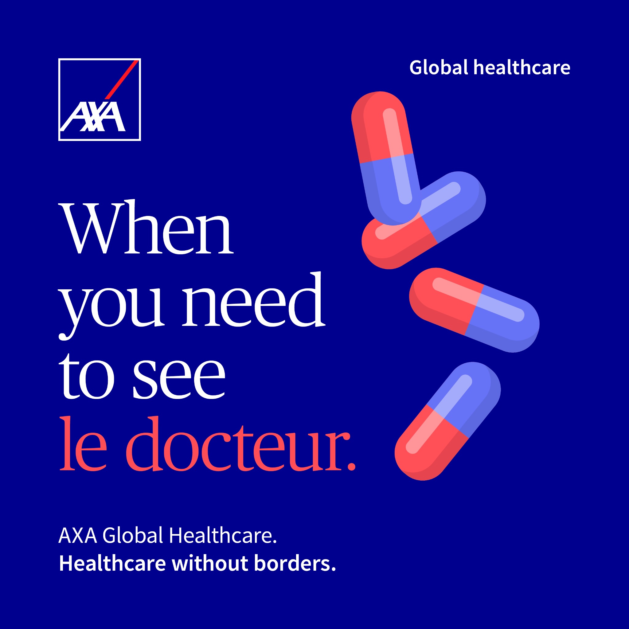 AXA Facebook ad: When you’re far from home and not feeling…