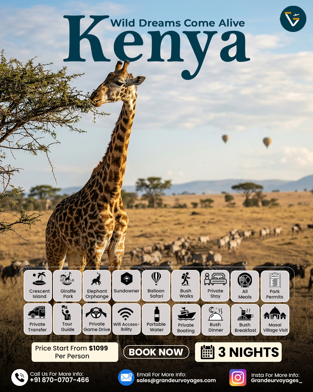 Grandeur Voyages Facebook ad: Unforgettable Africa Experiences