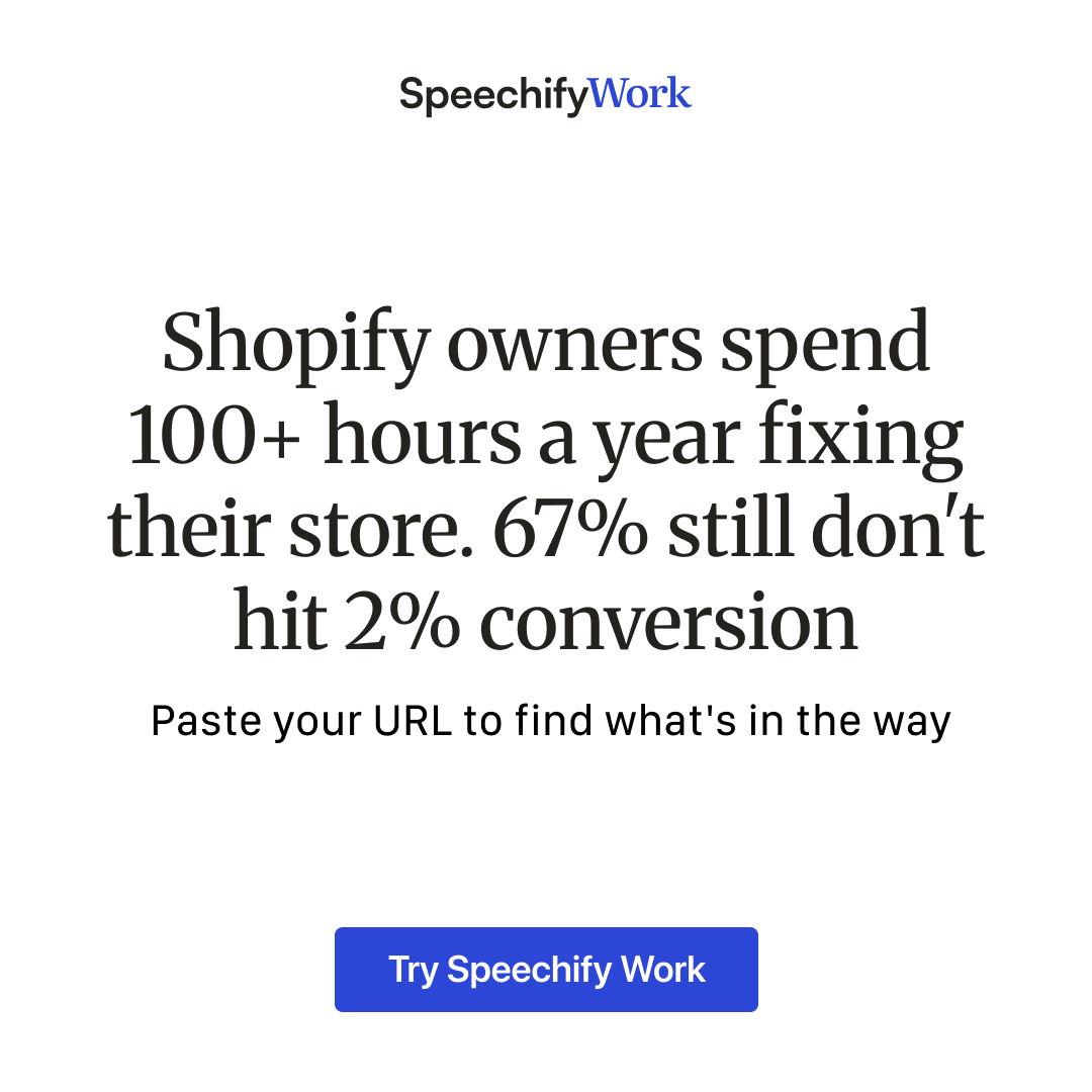 Speechify Work Facebook ad