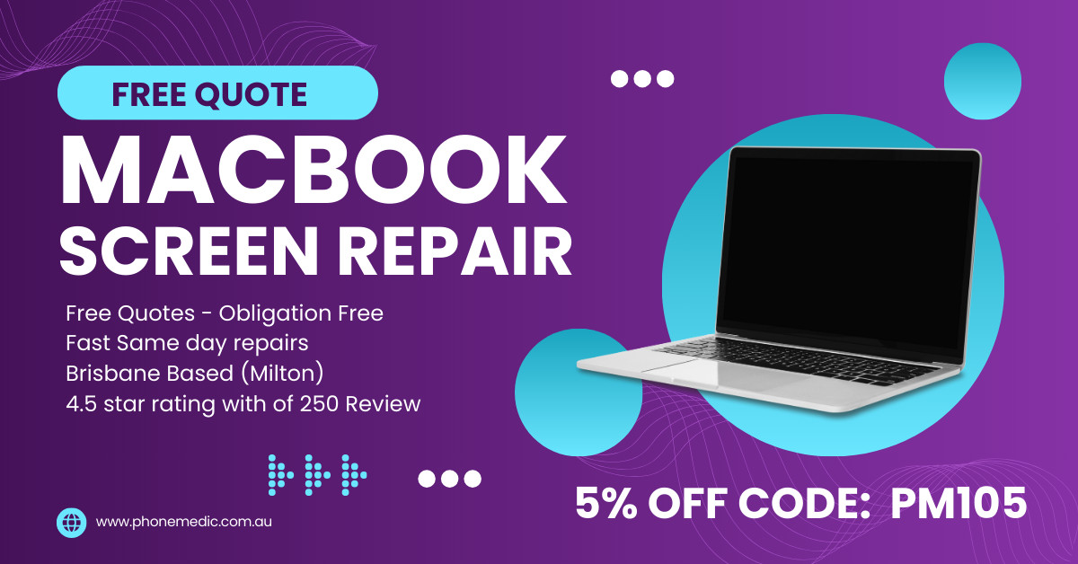 Phone Medic Milton Facebook ad: MacBook Screen Repairs - Same day