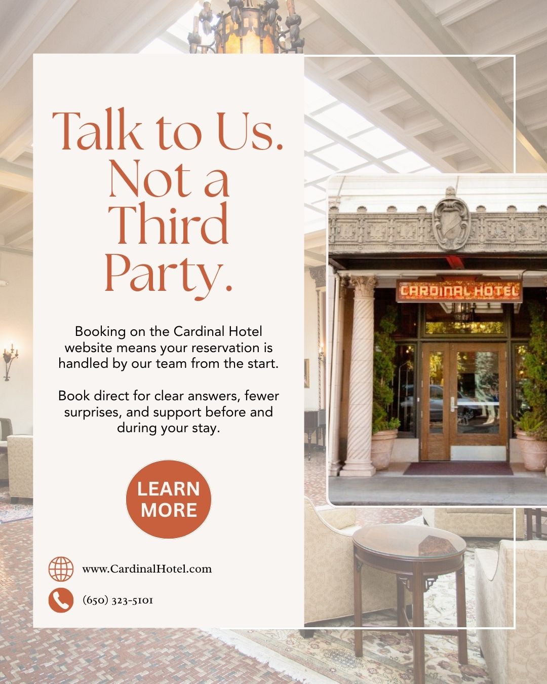 The Cardinal Hotel Facebook ad