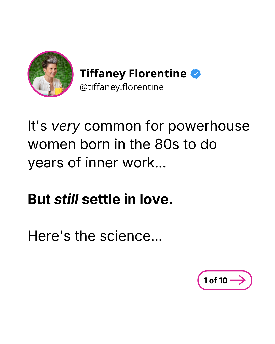 Tiffaney Florentine Facebook ad: Follow @tiffaney.florentine to finally stop overthinking…