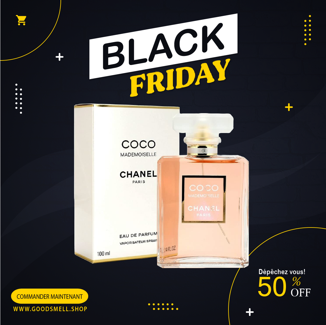 Goodsmell Shop Facebook ad: BLACK FRIDAY 50% de réduction sur nos parfums…