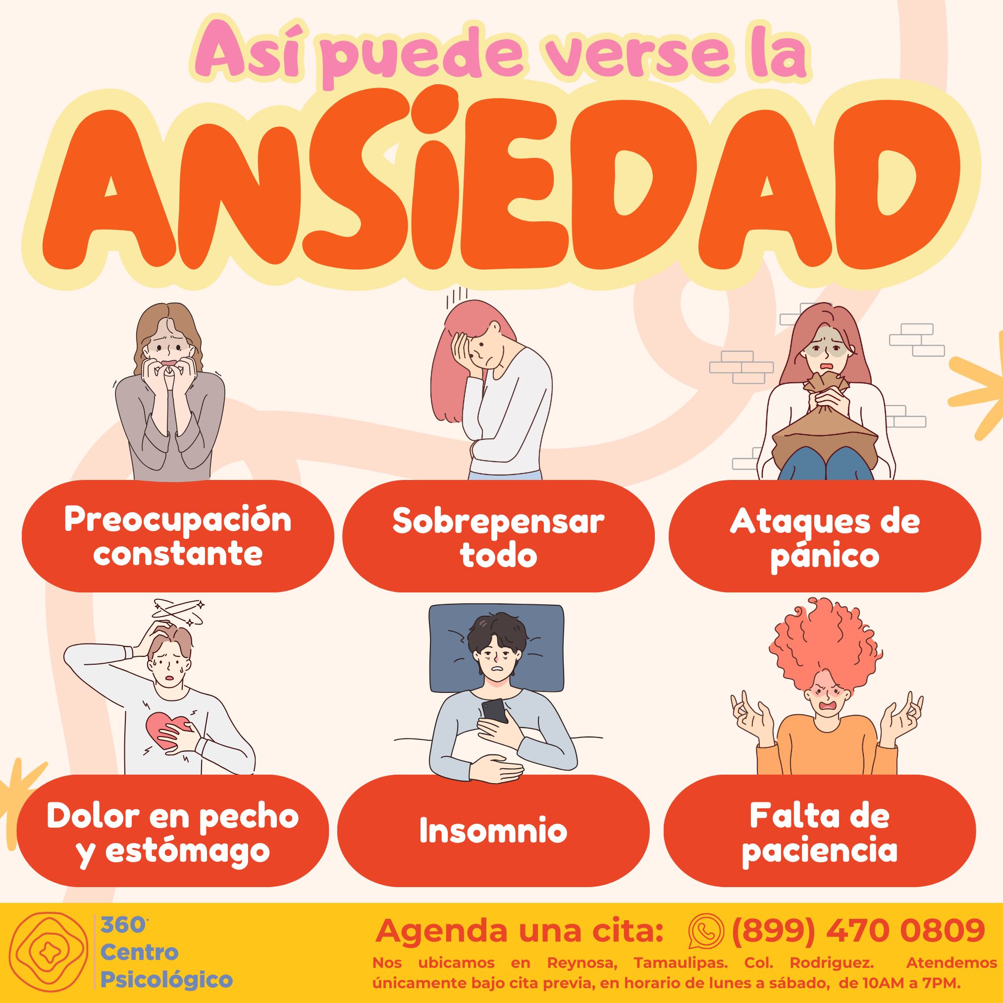 Centro Psicológico 360 Facebook ad: ¿Sientes que la ansiedad está afectando tu vida…