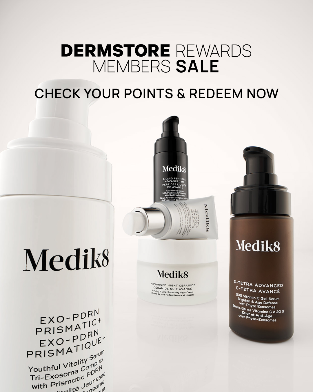 Dermstore Facebook ad: Shop. Earn. Save. Repeat.
