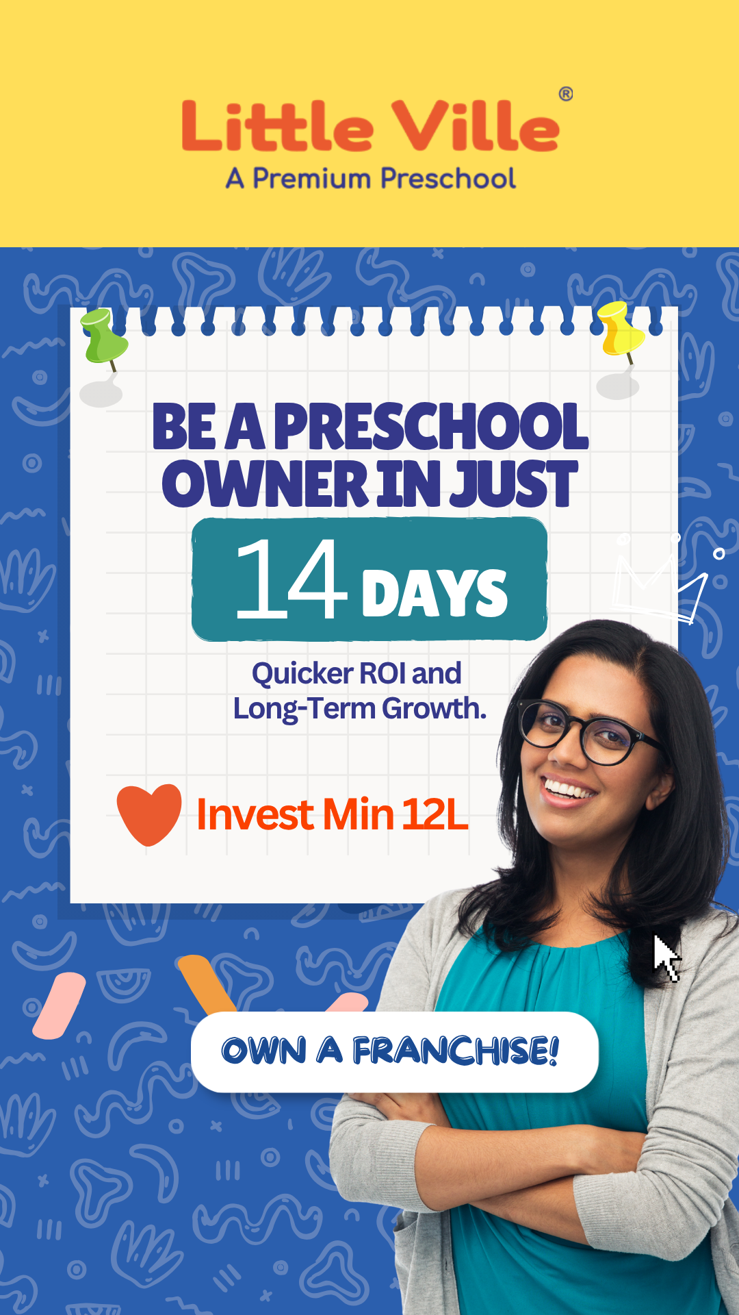 Little Ville Preschool Facebook ad: A business with purpose. Starting from ₹10 Lakhs