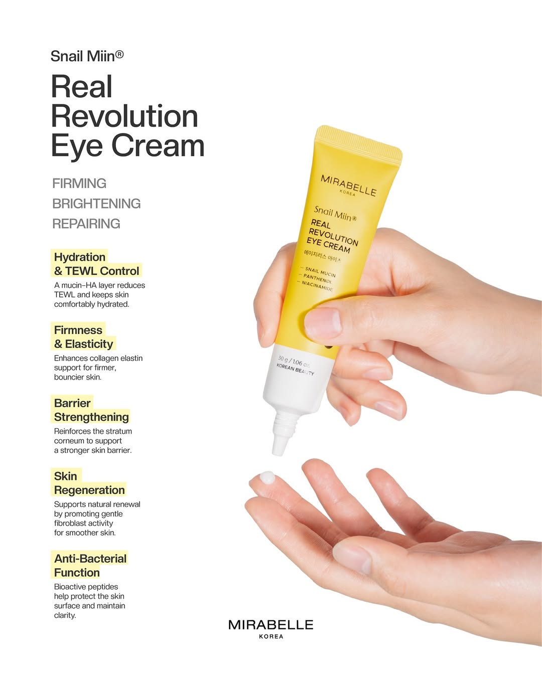 Mirabelle Korea Facebook ad: Dark circles, puffiness, fine lines, all in one…