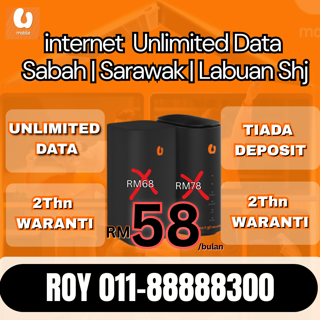 UltraSpeed-ROY Facebook ad: 5G WiFi Borneo 58: Unlimited Data for Sabah & Sarawak!