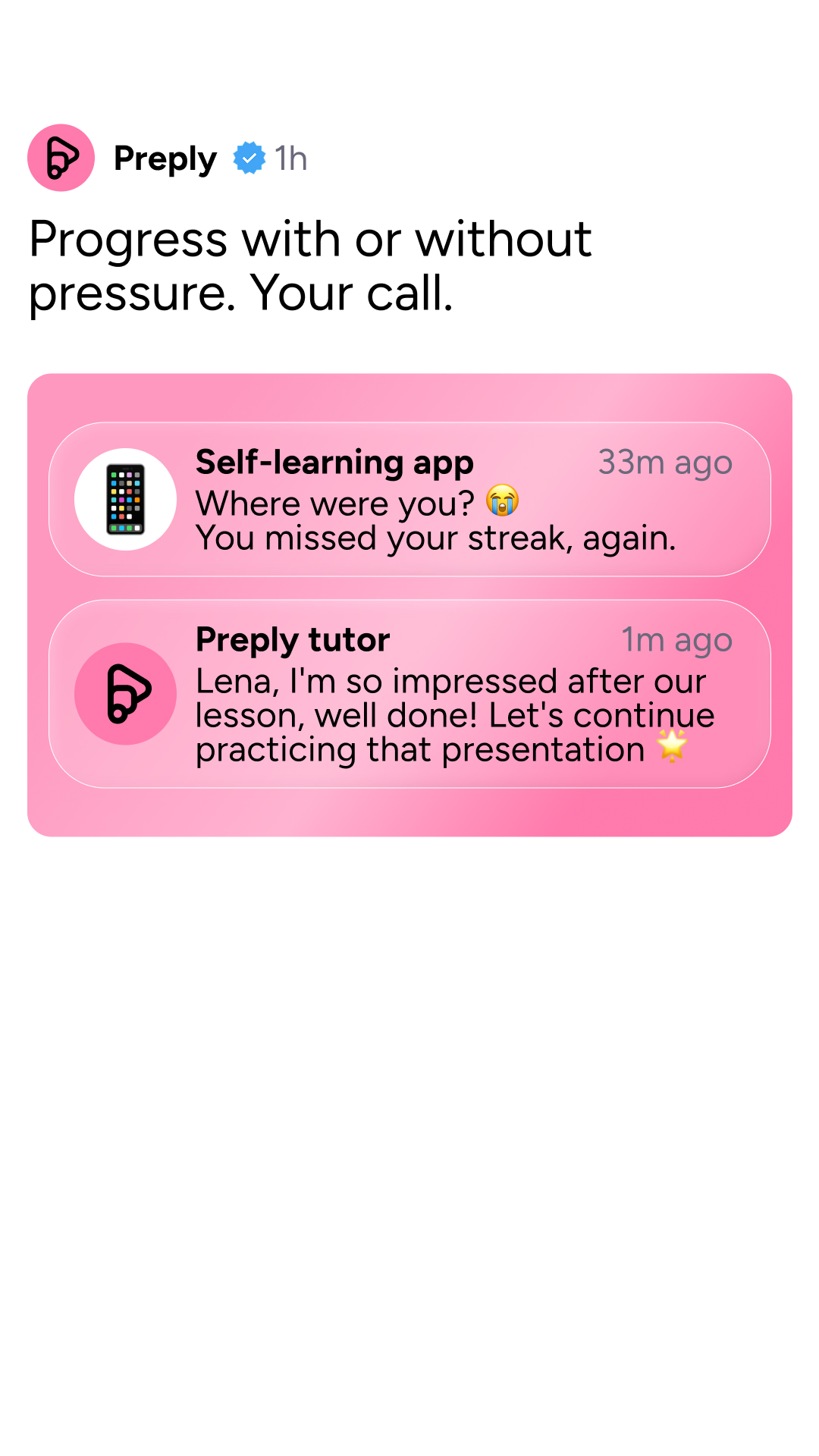 Preply Facebook ad