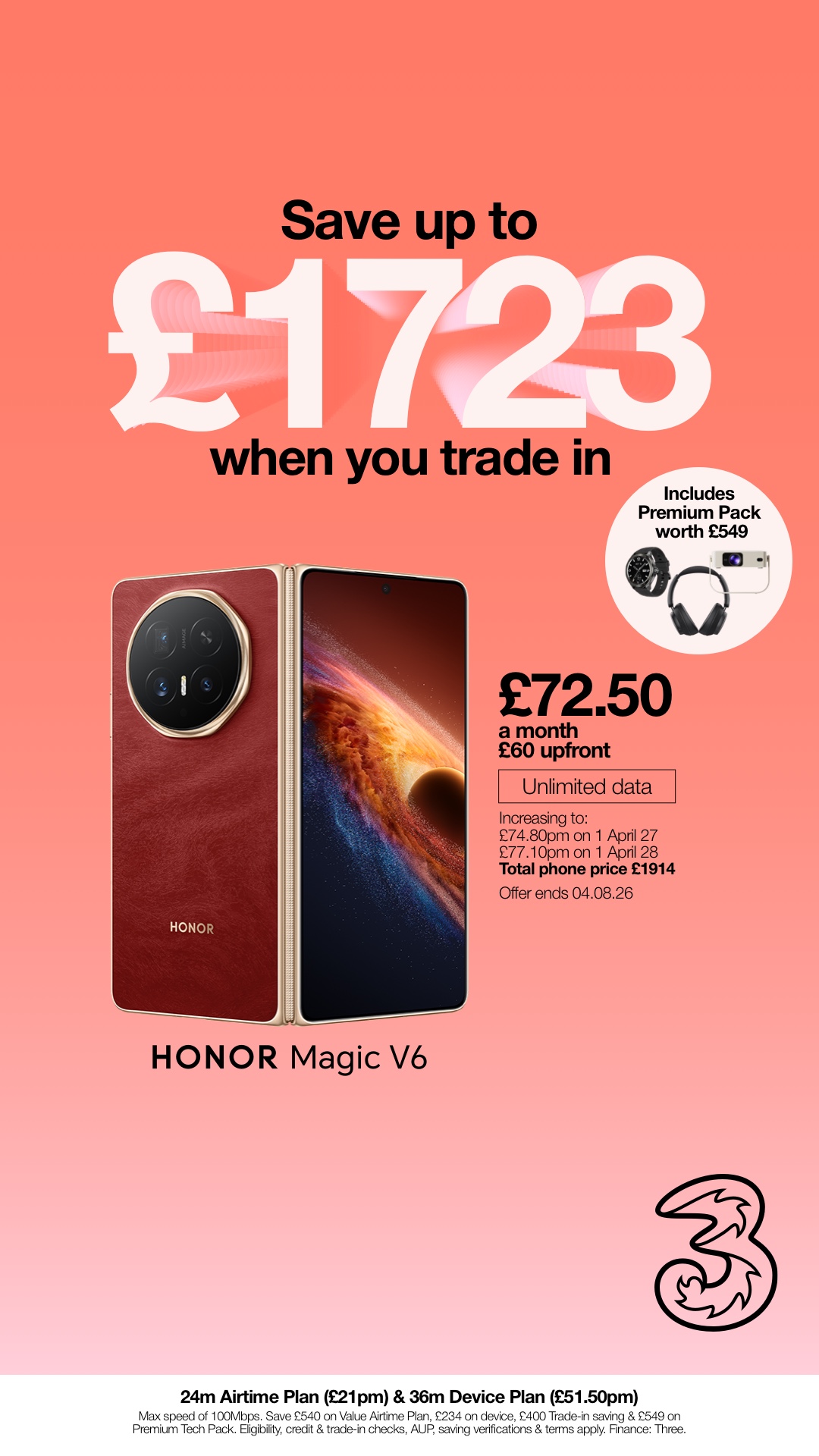 Three UK Facebook ad from Jul 21, 2026