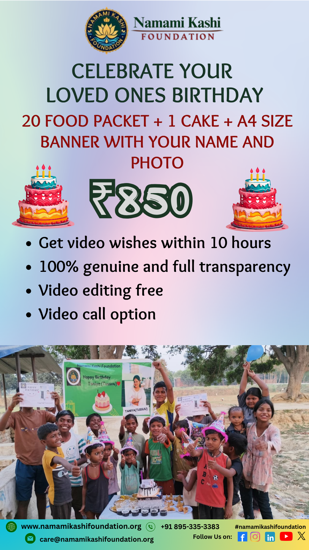 Namami Kashi Foundation Facebook ad from May 10, 2026