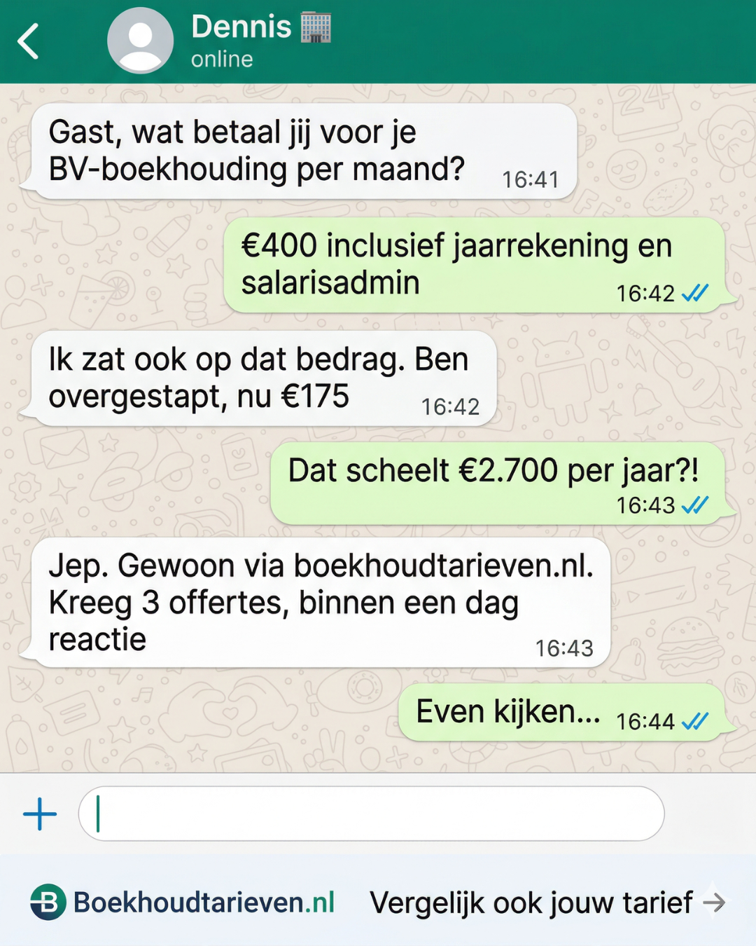 Boekhoud Tarieven Facebook ad