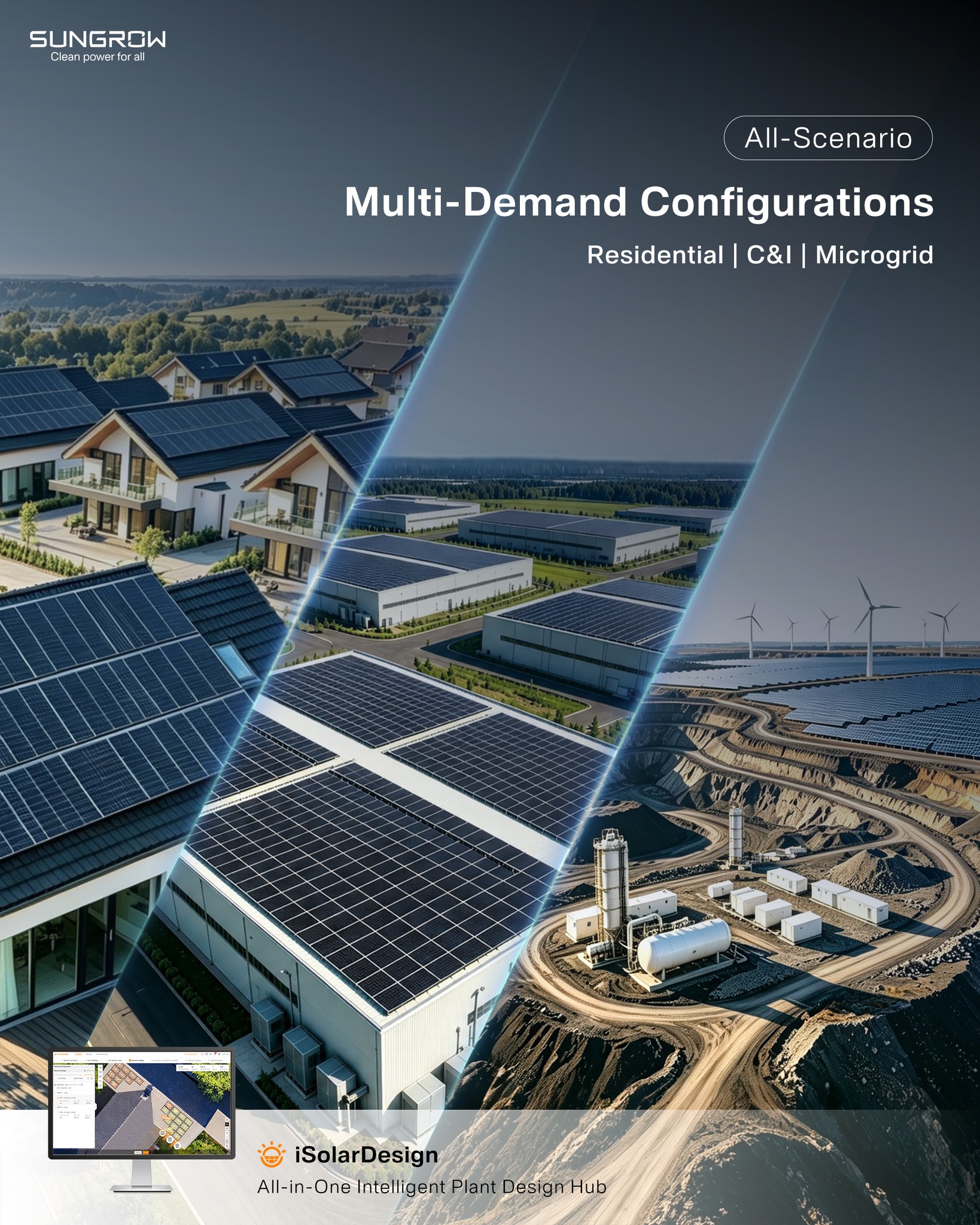 Sungrow Facebook ad: iSolarDesign, Full-scenario. Full Control.