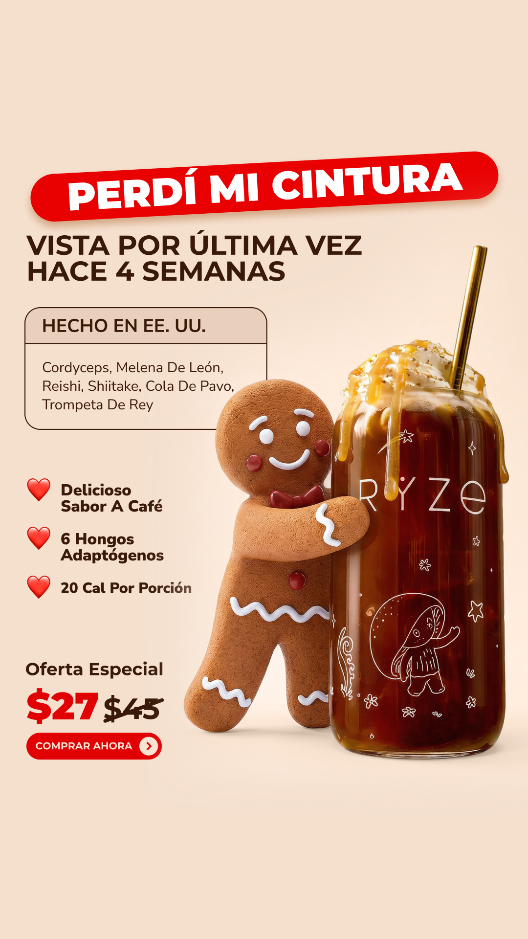 RYZE Superfoods Facebook ad