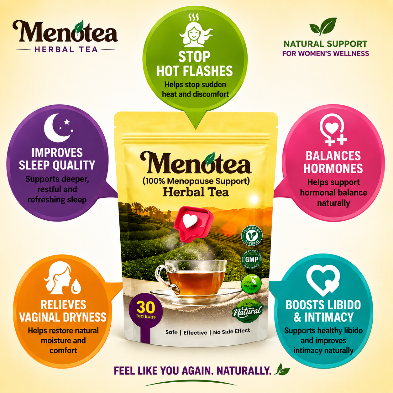 Menotea Menopause Relief Facebook ad
