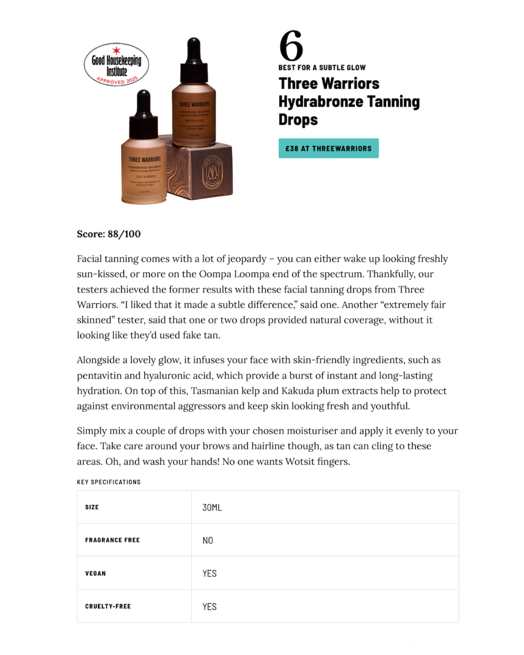 Three Warriors Facebook ad