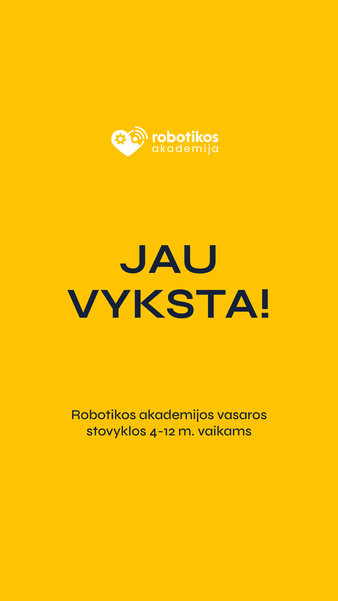Robotikos akademija Facebook ad from May 31, 2026