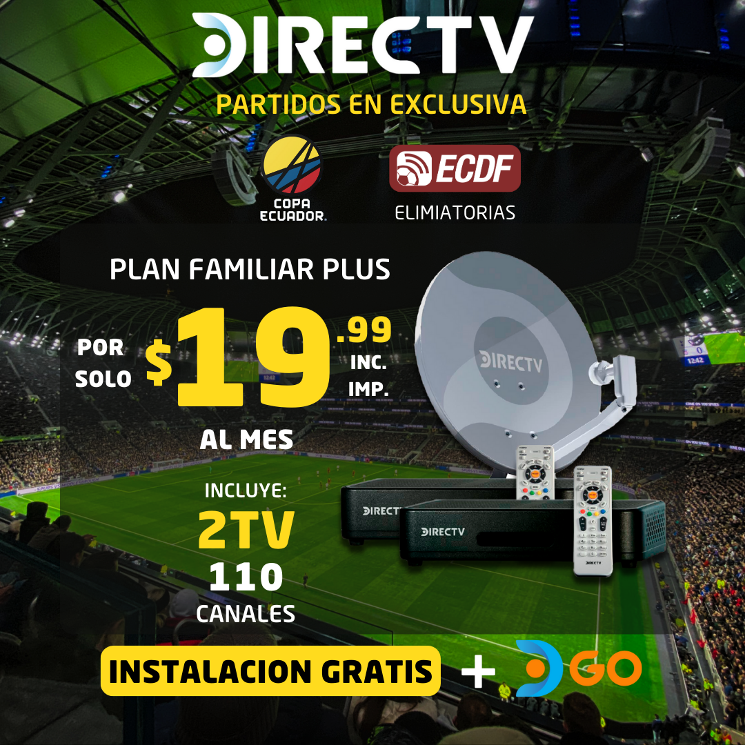 Directv Distribuidor Autorizado Region C3 Facebook ad: DIRECTV GO + Prime Video incluidos