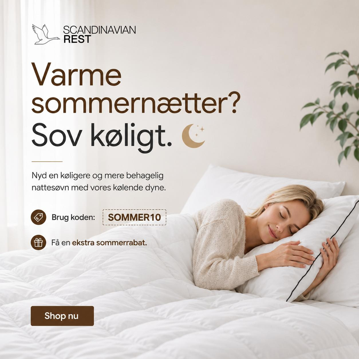 Scandinavian Rest Facebook ad: Varme sommernætter gør det svært at sove?
