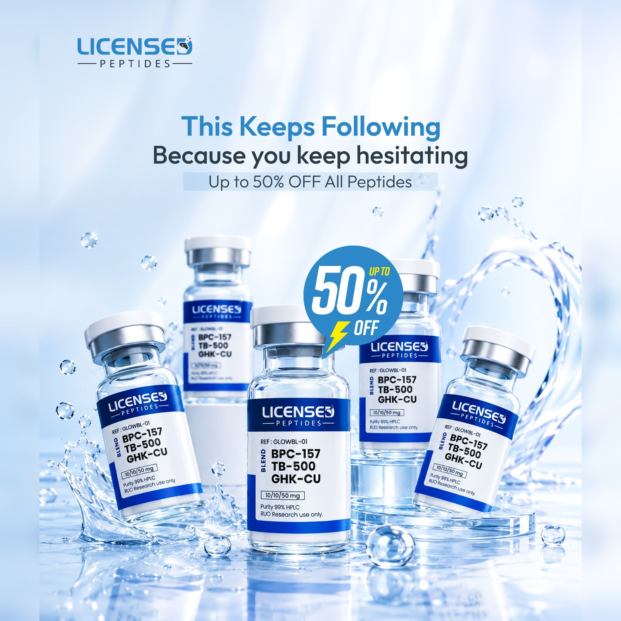 Licensed Peptides.com Facebook ad from May 26, 2026