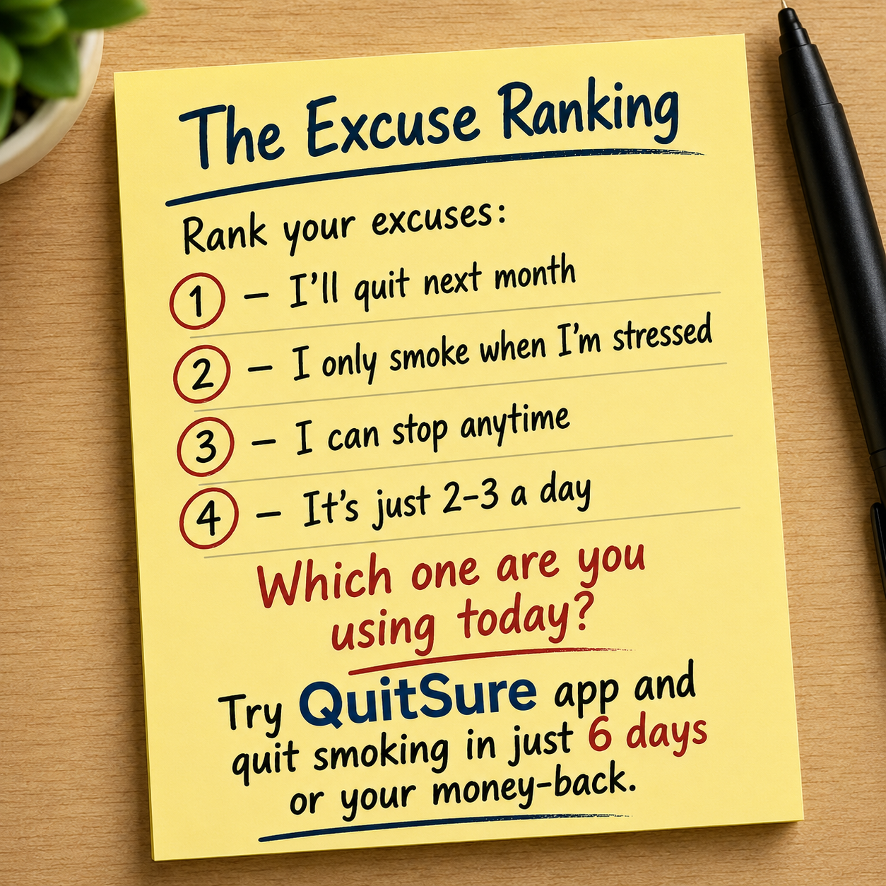 QuitSure - Quit Smoking Smartly Facebook ad
