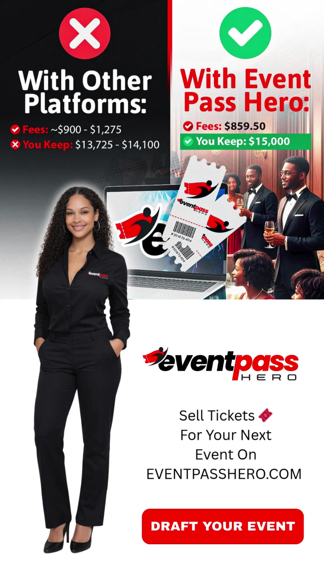 Event Pass Hero Facebook ad from Feb 4, 2026