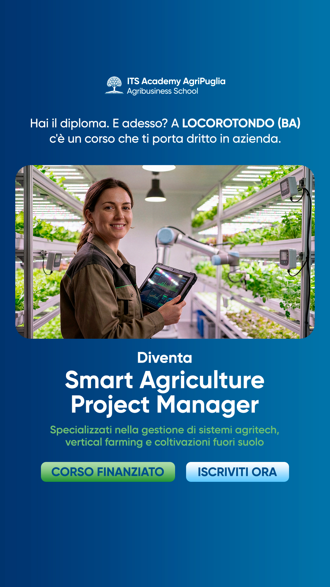 Agribusiness School - ITS Academy AgriPuglia Facebook ad from Jul 29, 2026