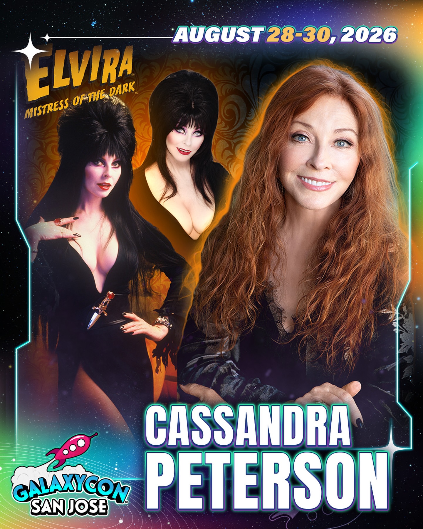 Elvira, Mistress of the Dark Facebook ad: GalaxyCon San Jose Tickets