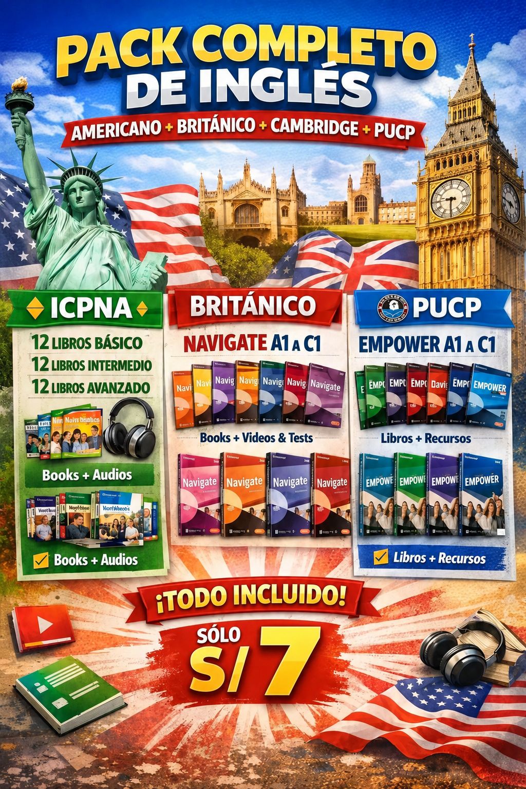 Educa 365 Facebook ad: 𝐏𝐀𝐂𝐊 𝐂𝐎𝐌𝐏𝐋𝐄𝐓𝐎 𝐃𝐄 𝐈𝐍𝐆𝐋𝐄́𝐒