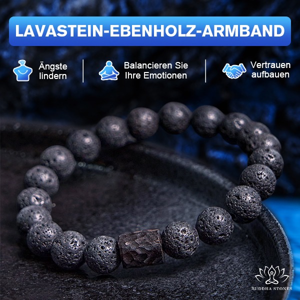 Buddha Stones-Deutsch Facebook ad: Lavagestein und Ebenholz Armband